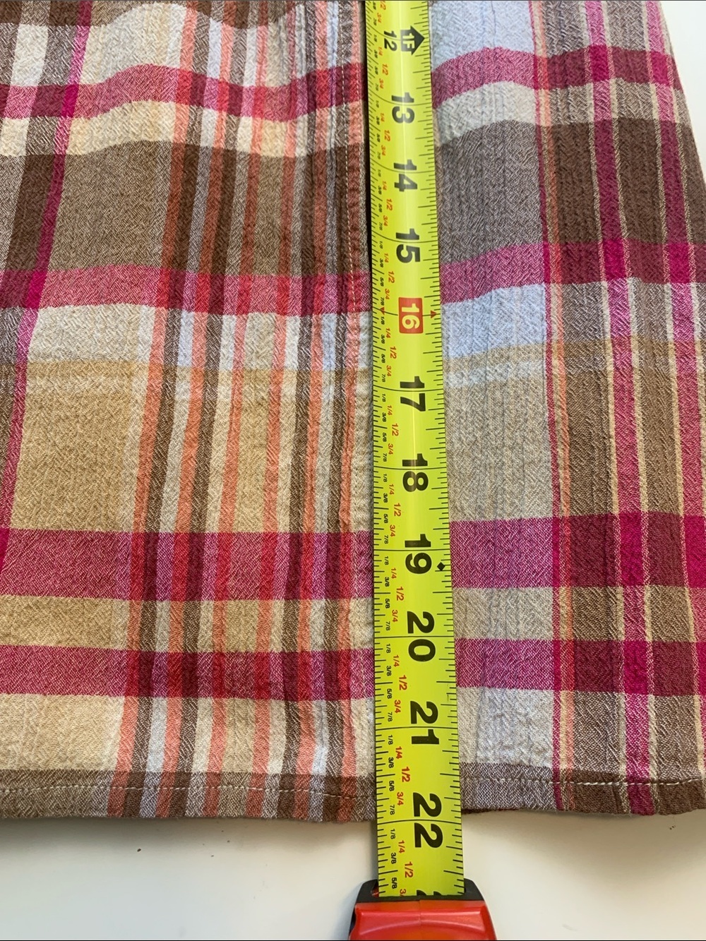 Liz Claiborne Vintage Brown & Pink Plaid Wrap Midi Dress - Picture 12 of 12